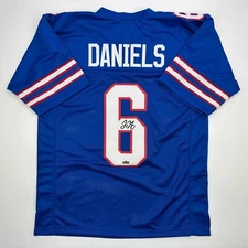 Facsimile Autographed Jalon Daniels Kansas Blue Reprint Jersey Size Men's XL