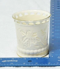 LENOX Cup Pencil Holder Floral Pierced Votive Lily Cream Gold Colored 2004