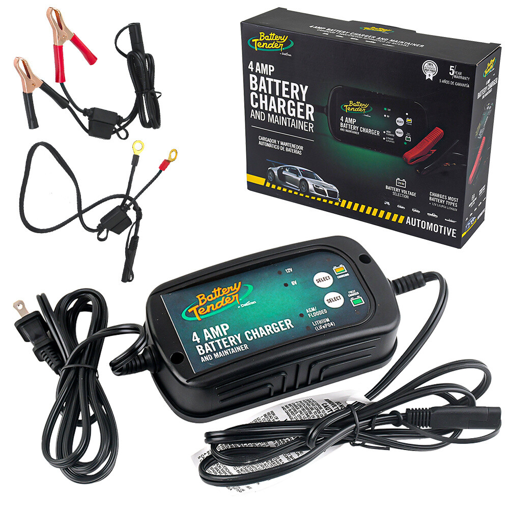 Tender Charger for Automotive Marine and Powersport Batteries 4AMP or 12V CA A09