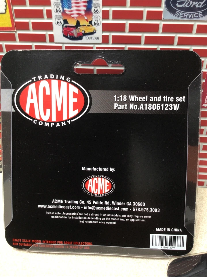 1/18 ACME Mopar Black Steel Wheel and Tire Set A1806123W Last Ones In Stock - Image 4 of 4