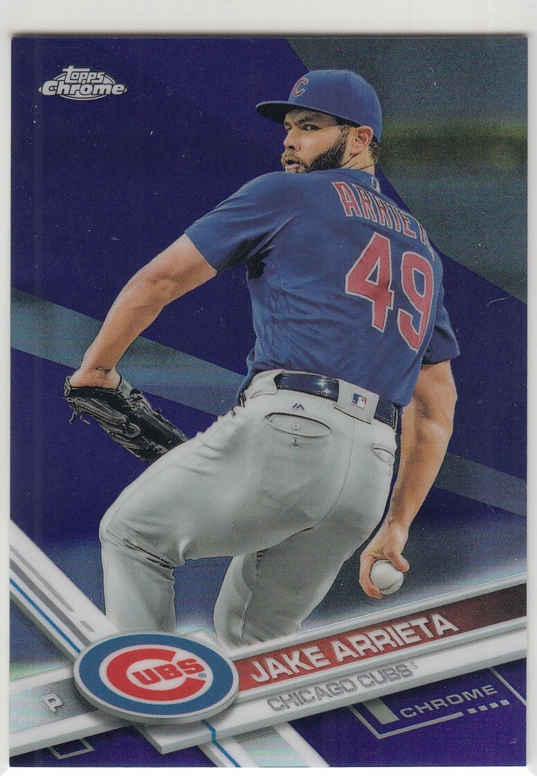2017 Topps Chrome Purple Refractor /299 JAKE ARRIETA #53 Cubs