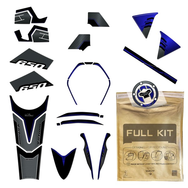 3D Harz Aufkleber Set Kompatibel Mit Suzuki V-Strom 650 XT 2020 2021 - Blau-image