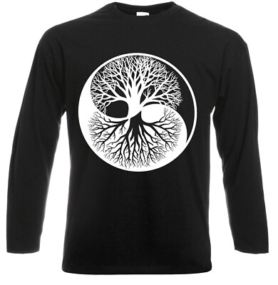 YIN YANG YGGDRASIL LANGARM T-SHIRT BAUM Frieden Lebensbaum Keltischer Stamm