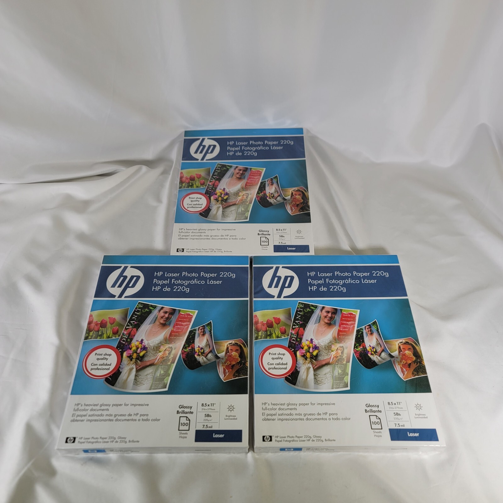 HP Laser Photo Paper 8.5” x 11”- 200g MATTE 8 Mil & 220g GLOSSY 7.5 Mil NEW x3