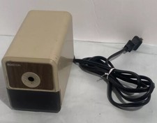 Boston Electric Pencil Sharpener Made in USA Beige Black Tray