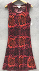 Fashion Jouly Dress Size XL Slinky Crinkle Rose Pattern Sleeveless Renaissance