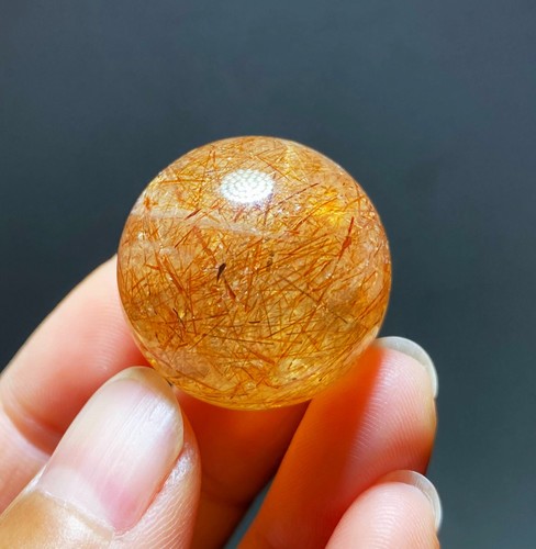 24,8 mm Natürlich Rot Kupfer Rutiliert Kristall Rund Perlen Kugel Heilung C440 - Bild 11 von 14