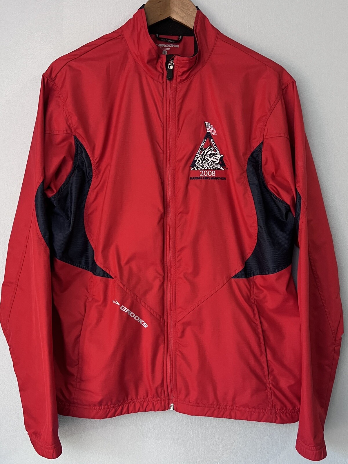 Brooks Marine Corps Marathon Windbreaker Jacket 2008 … Gem