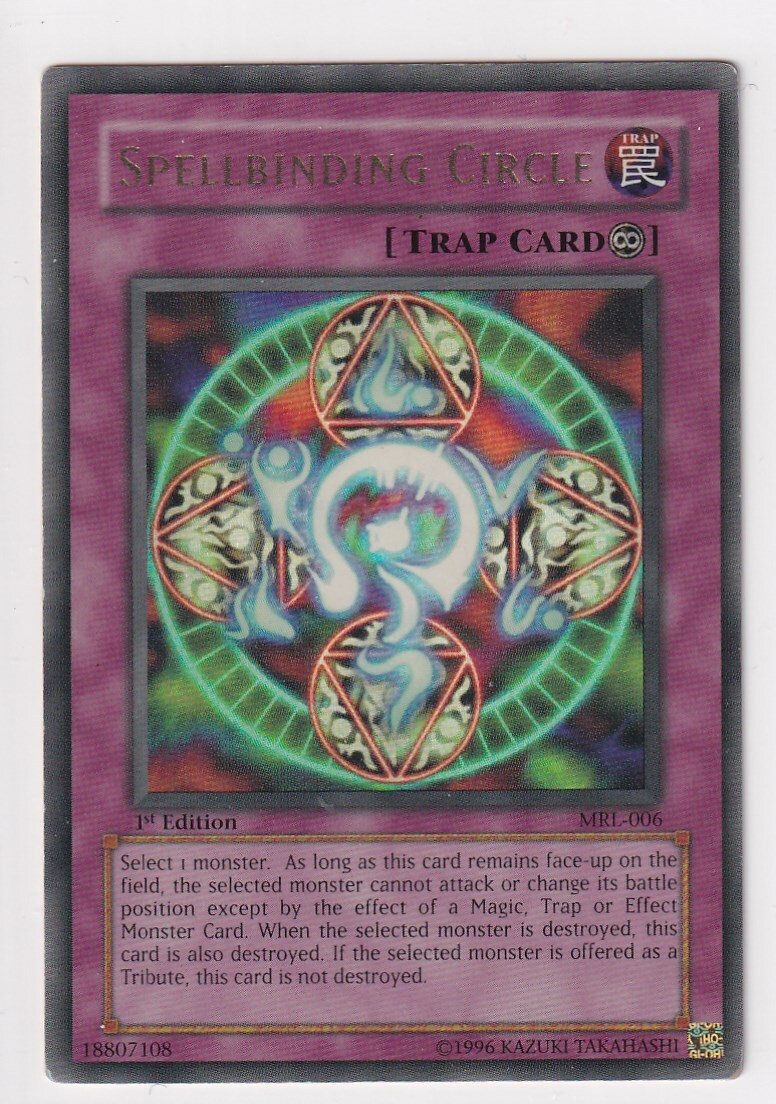 ●MR.RELIEF  Super Rare YUGIOH! SPELLBINDING CIRCLE - ULTRA RARE 1ST EDITION - MRL