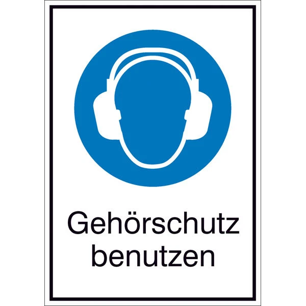 SIGNSAFETY® Folie Schild -Gehörschutz benutzen- Aufkleber