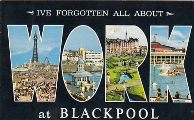 Postkarte Ich habe alles über die Arbeit in Blackpool vergessen [Bamforth] Meine Ref VS