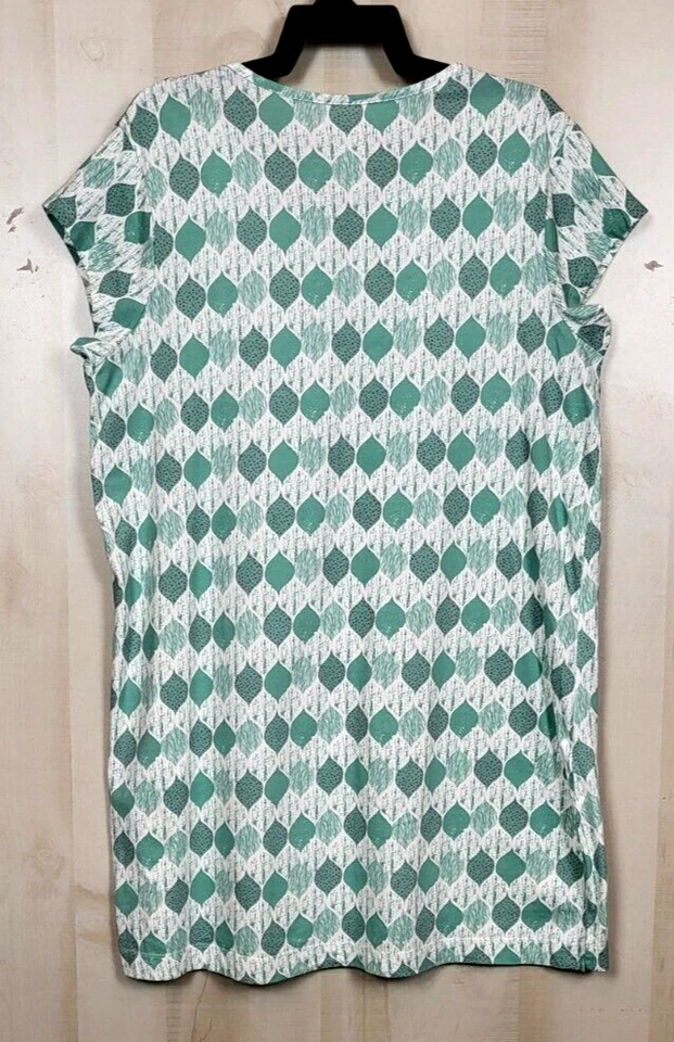 Jockey Women's 1X Multicolor Bohemian 100% Organic Cotton Tassel Tie Sleep Shirt - Image 2 of 4