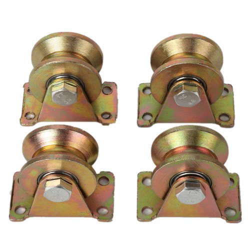 4 piezas ruedas de acero ranura en V rueda de rueda de puerta corredera de 2" ruedas de alta resistencia - Imagen 6 de 19