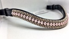 Pink Pearl and Crystal Browband Competition Browband  Pony Cob Full Xfull