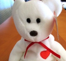 Authentic TY '93/'94 Retired Valentino the Bear w/Anomalies/Spelling Errors, NWT