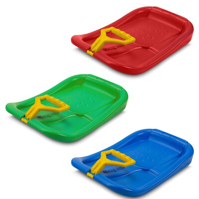 DINAMICO Schlitten Kinderschlitten Tellerschlitten Rodel Bob - Blau Rot Grün