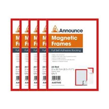 Image of Announce Magnetic Frames A4 Red (5 Pack) AA07542