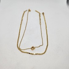 Double Anklet Initial Gold Tone Letter A