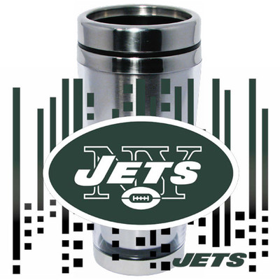 NY New York Jets Logo Travel Mug Tumbler Stainless Steel NEW Clear ...