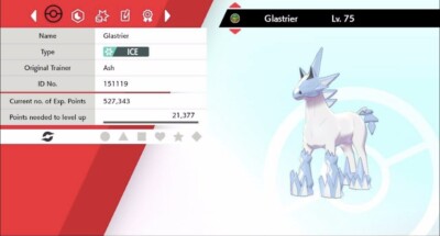 Pokemon Schwert & Schild Glastrier 6IV Max EVs