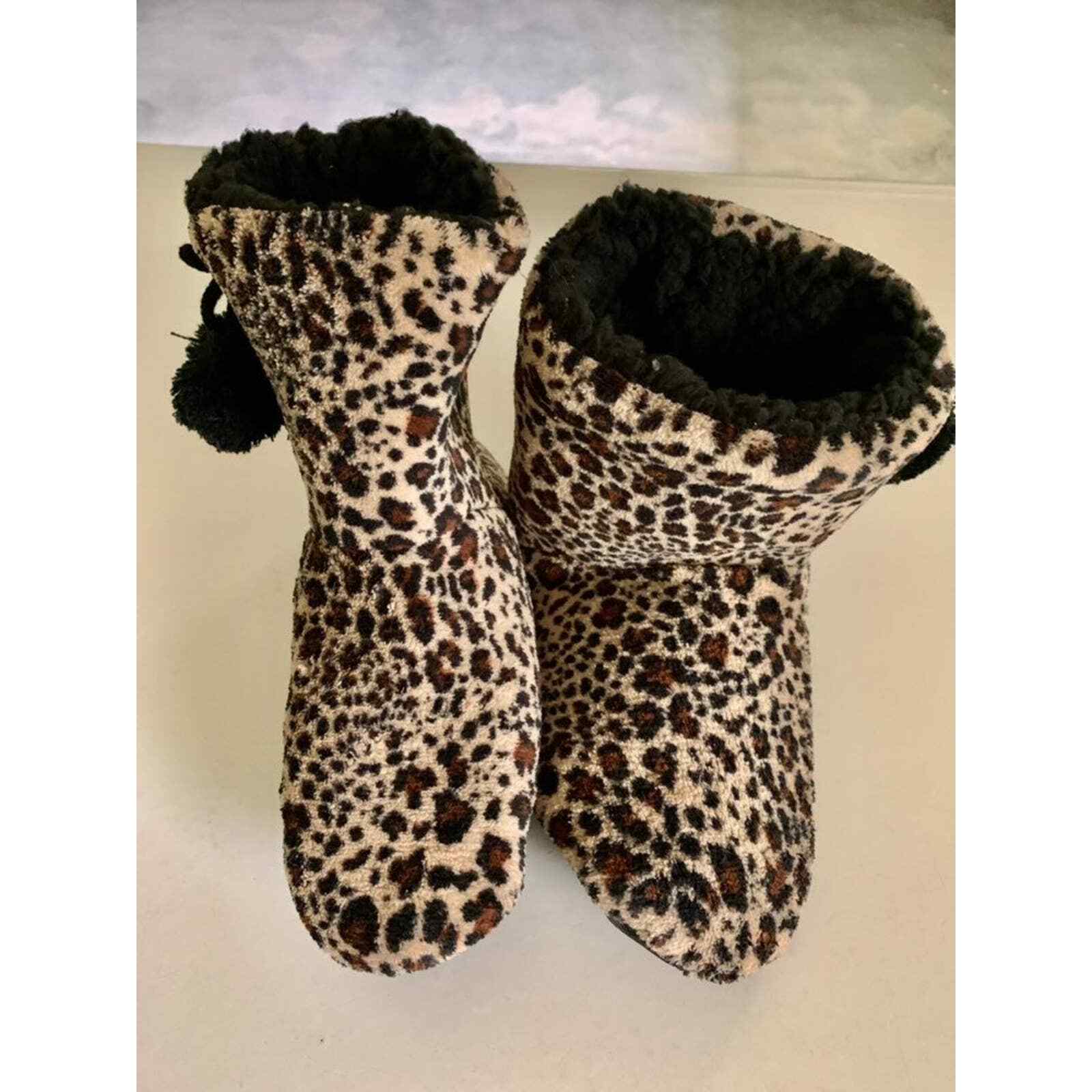 leopard print booties fuzzy | eBay