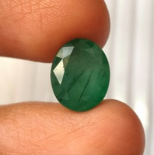 Natural Emerald Oval Cut Zambian Faceted Gemstone Making Ring,Pendant 5.50 Carat