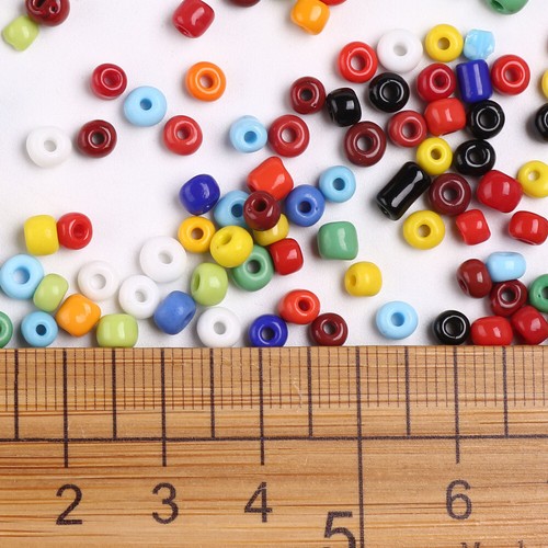 50g mixed 4mm glass seed beads - for beading, crafts, sewing, jewellery making - Picture 3 of 4