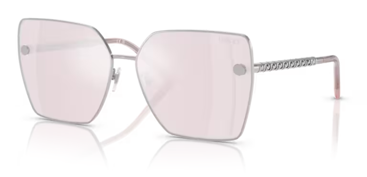 サングラス VERSACE Woman Sunglasses Silver 0VE2270D 10007V Versace 0VE2270D 10007V Silver/Pink Mirror White Square