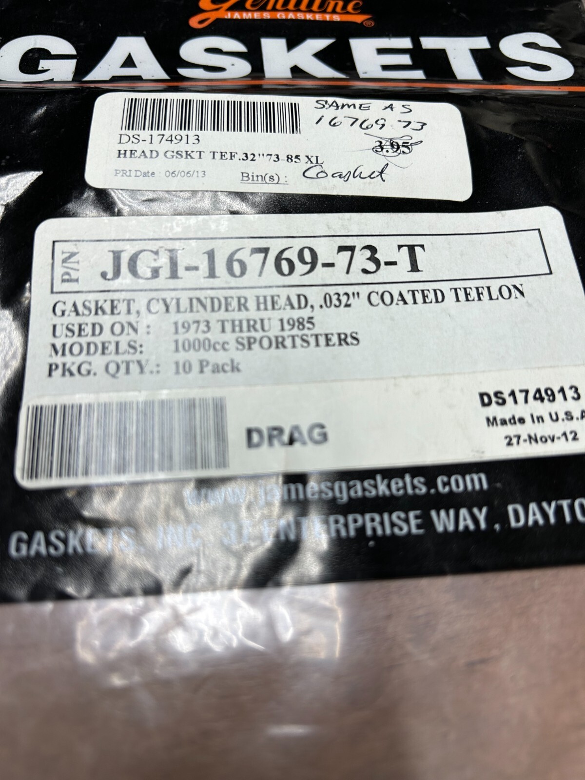 New James Gaskets Head Gaskets for 19731985 Ironhead HarleyDavidson