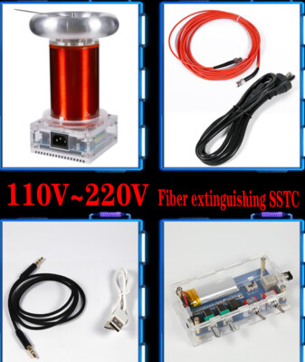 DIY Music Tesla Coil Fiber Optic SSTC High Frequency Ignition Lightning110V~220V