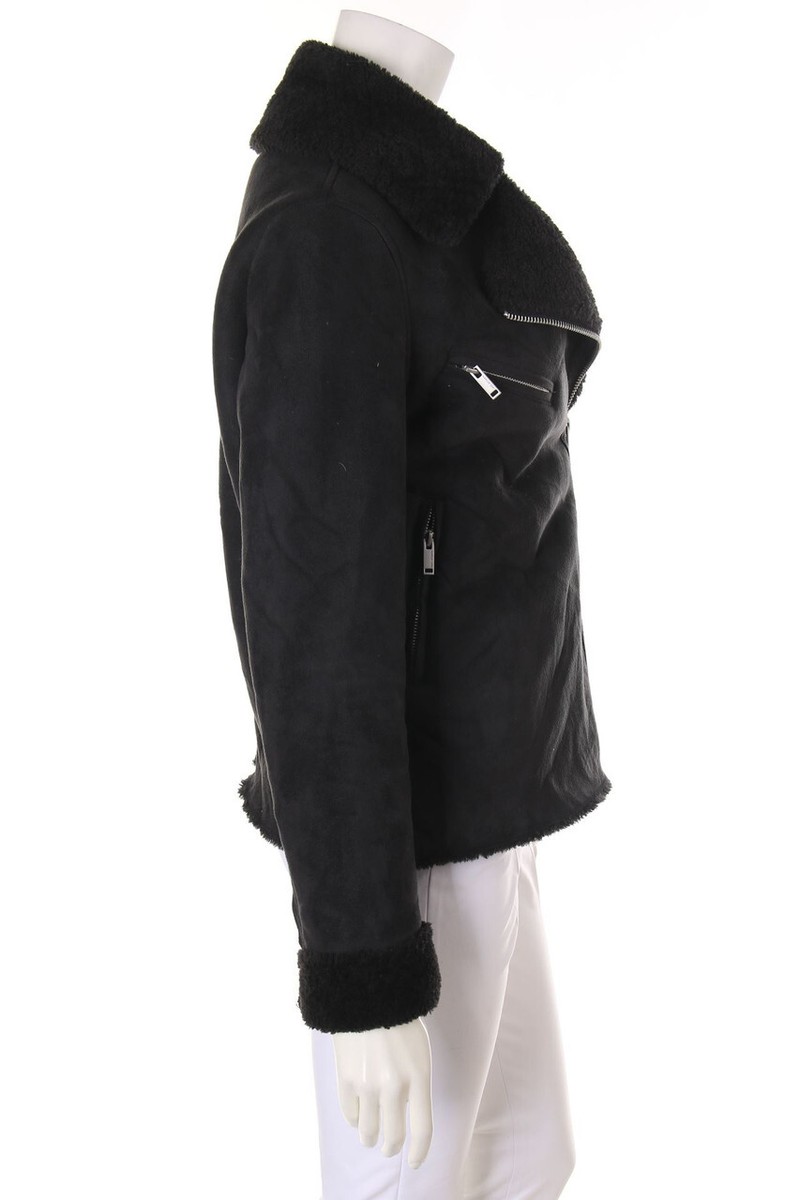 IKKS WOMEN Faux Veste en Cuir Faux Shearling M Noir