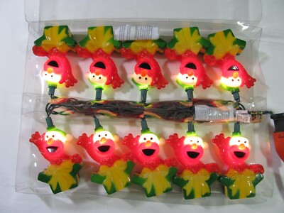 Sesame Street Elmo Christmas 10 Light Set Indoor Outdoor New In Package Tested