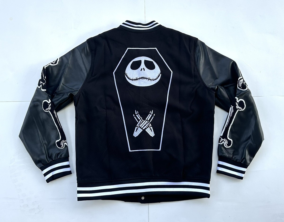 ナイトメア・ビフォア・クリスマス スタジャン L Disney Nightmare Before Christmas Jack Pumpkin King Varsity Jacket