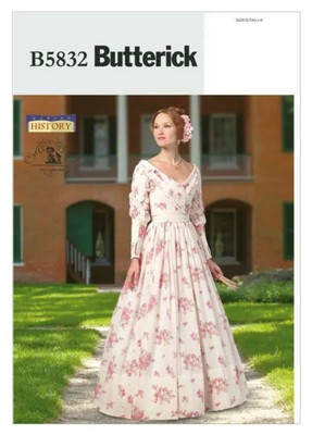 Butterick History B5832 Sewing Pattern Misses Civil War ...