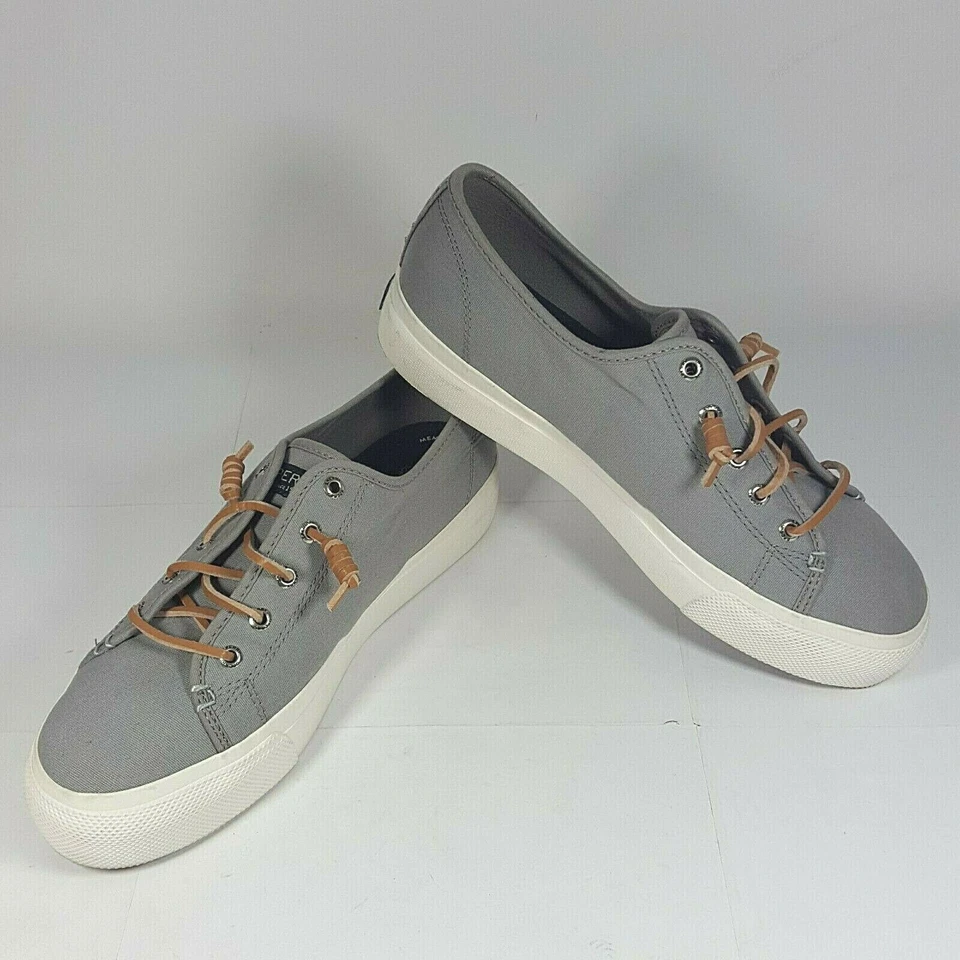 Sperry Top Sider 女式运动鞋灰色厚底休闲舒适 9 40 全新 — 第 3/4 张图片