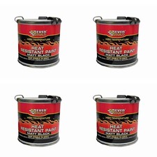 4 X Everbuild EVBPCHP125 MATT BLACK HEAT RESISTANT 125ml FIRE OVENS EXHAUST