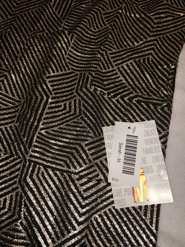 LuLaRoe Sarah Elegant Medium 10/12 8 Black Gold Sparkle Shimmer Cardigan Sweater - Picture 2 of 12