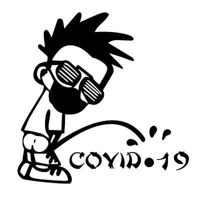 Calvin Peeing C0VID 19 Pandemic Pissing C0RONA Virus Vinyl Sticker 43 colors
