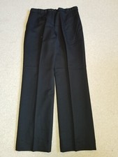 Womens Pants-PENDLETON-dk grey wool stretch lined elastic waist straight leg-8P
