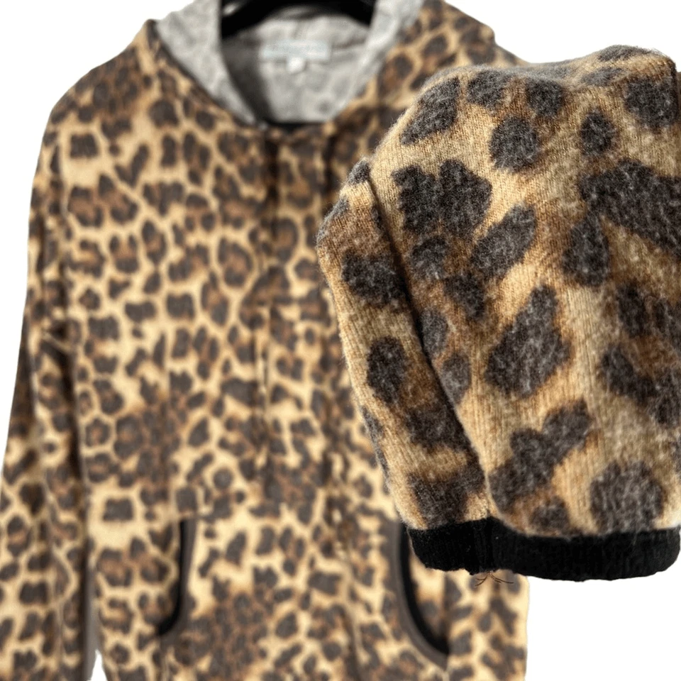 Michael Stars Cody Eden Leopard Hoodie Pullover, Size: Small Foto 4 de 4