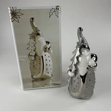 Pier 1 Imports Santa Pere Noel Porcelain Christmas Figurine Box  4”