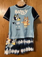 NWT Disney Bluey Boys 2-Piece Short Sleeve Rash Guard and Swim Trunk Set 3T