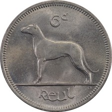 Ireland - 6 Pence - 1961 - Unc - Irish Wolfhound