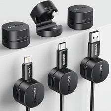 Cable Organizer Clips, Adhesive Cable Management - 6-Pack Strong Magnetic Cord