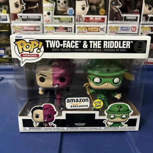 Funko Pop Dc Heroes Batman Forever Two Face & The Riddler GITD 2-pak Amazon Exc.