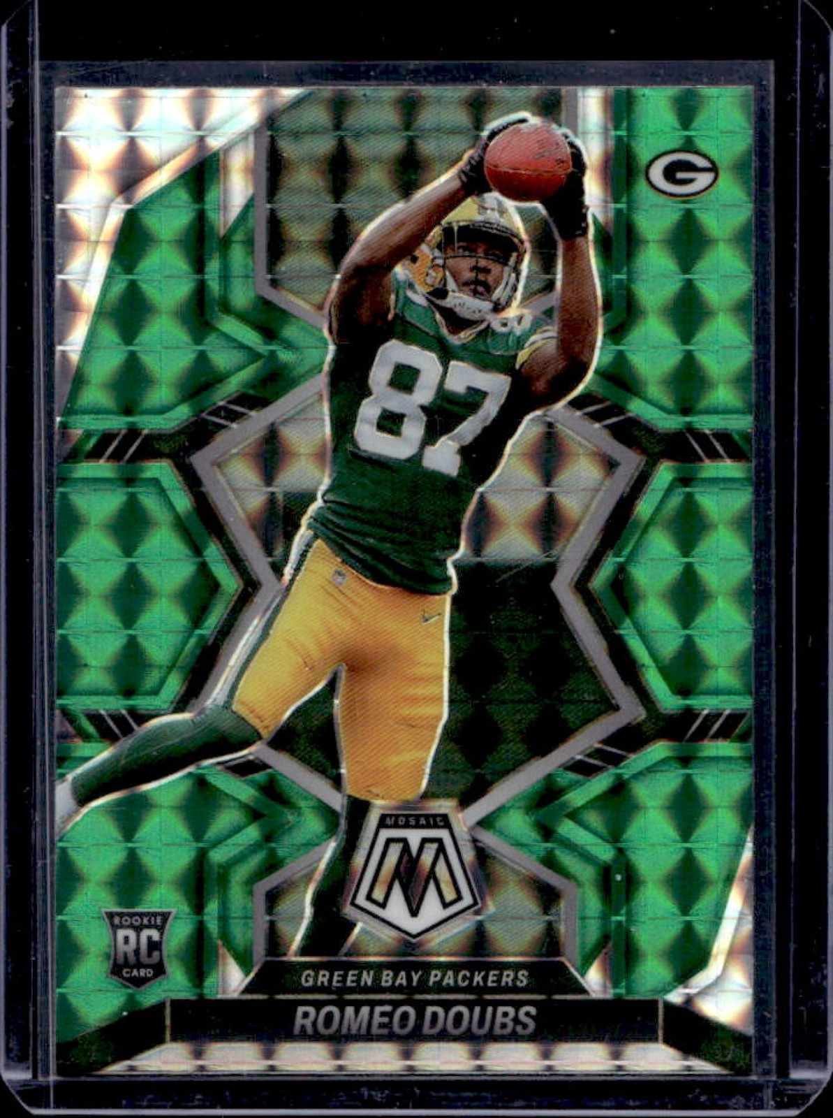 2022 Panini Mosaic Romeo Doubs RC Mosaic Green Rookie #341 Packers