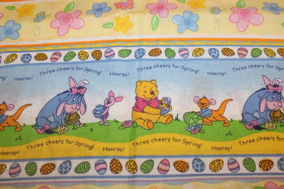 Springs Cotton Fabric Disney Hooray for Spring Winnie the Pooh Tigger 1 Yd 17 in - Image 3 of 4