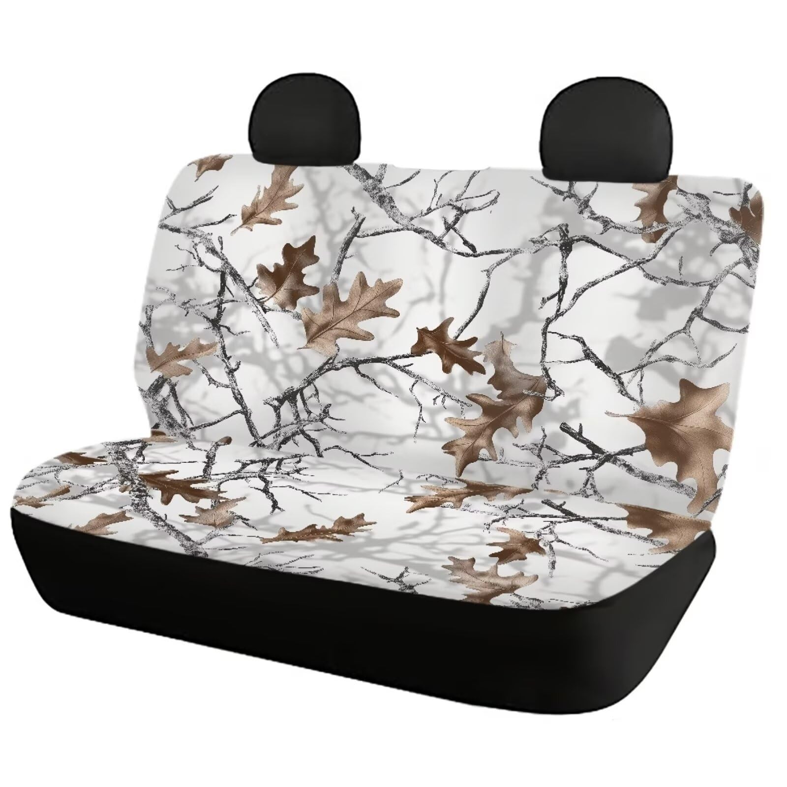 White Hunting Camo Forest Car Seat Cover Set Universal Fit Front & Rear Seat ...