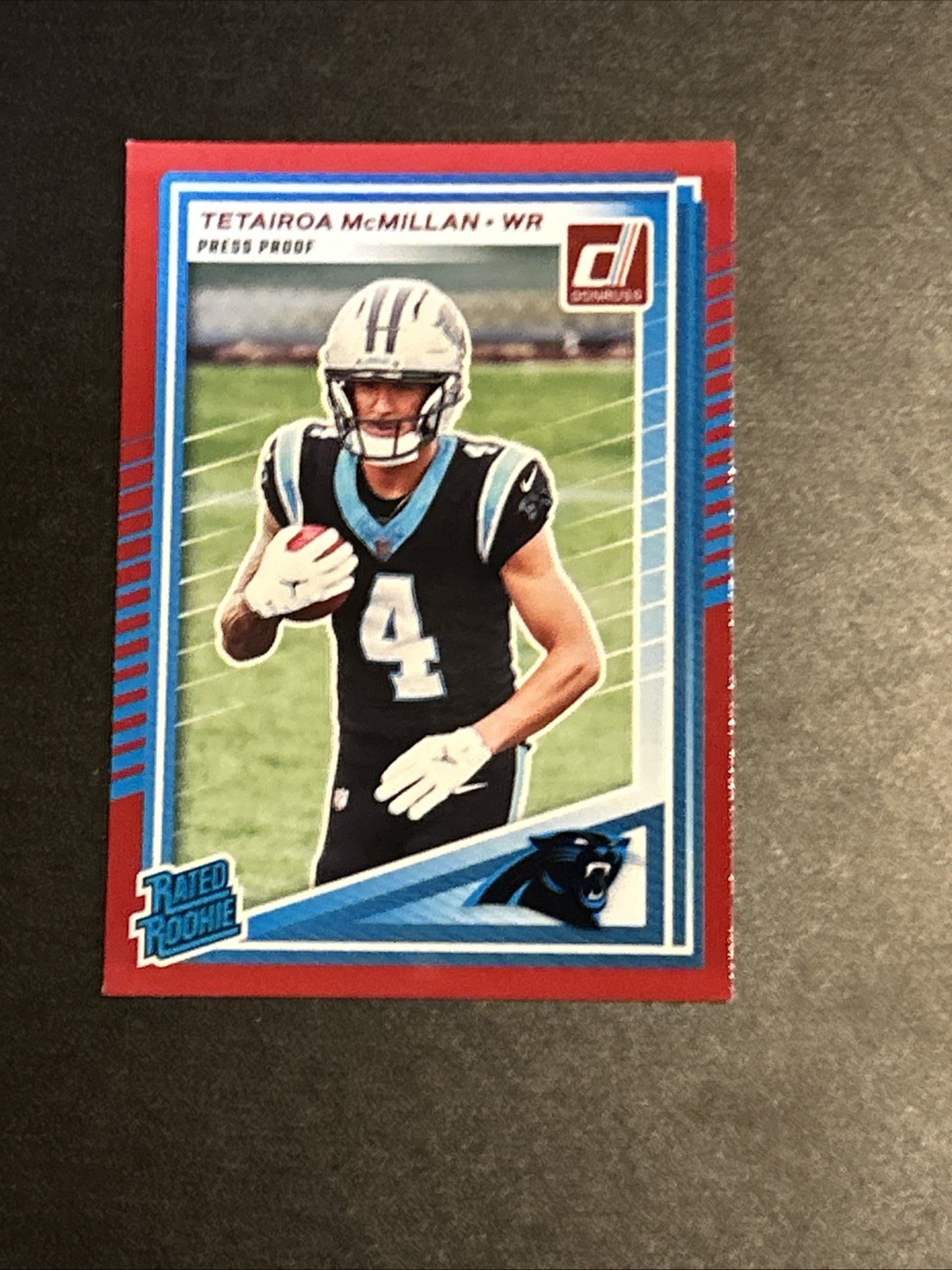 2025 Panini Donruss - Rated Rookie Tetairoa McMillan #314 Press Proof Red (RC)