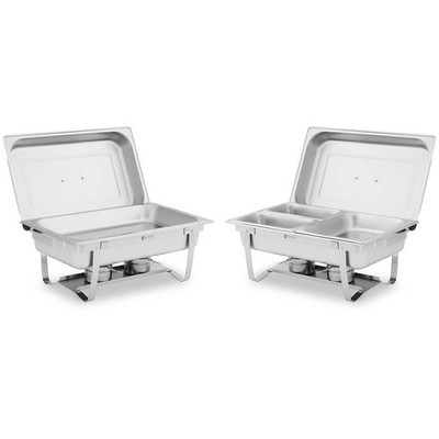 Chafing Dish Set Warmhaltebehälter Rechaud Wärmebehälter 2 x 8 l Edelstahl